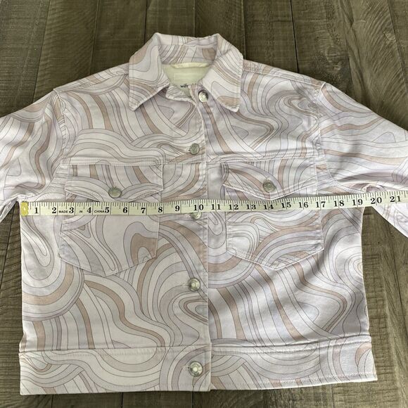 NWOT Aritzia Wilfred Free Gaze Jacket Denim Swirls‎ Size XS - Picture 11 of 14